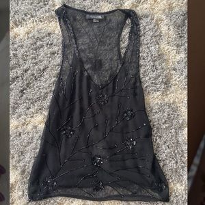 Forever 21 black beaded tank small